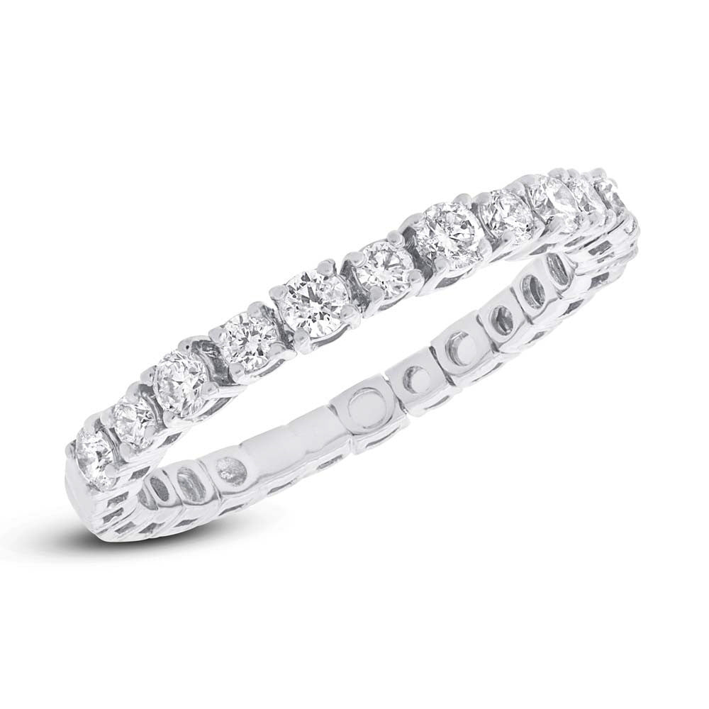 14 Karat white gold classic band with .61 alternating big/small diamonds