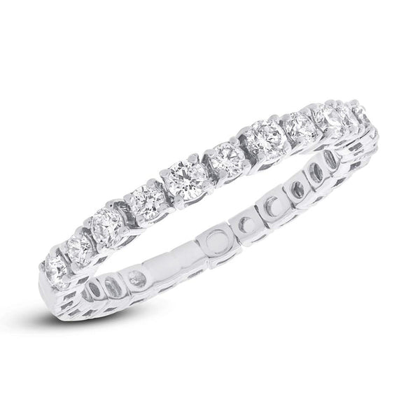 14 Karat white gold classic band with .61 alternating big/small diamonds