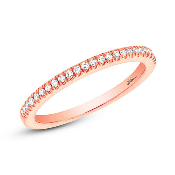 14 Karat white gold wedding band with pavet diamonds