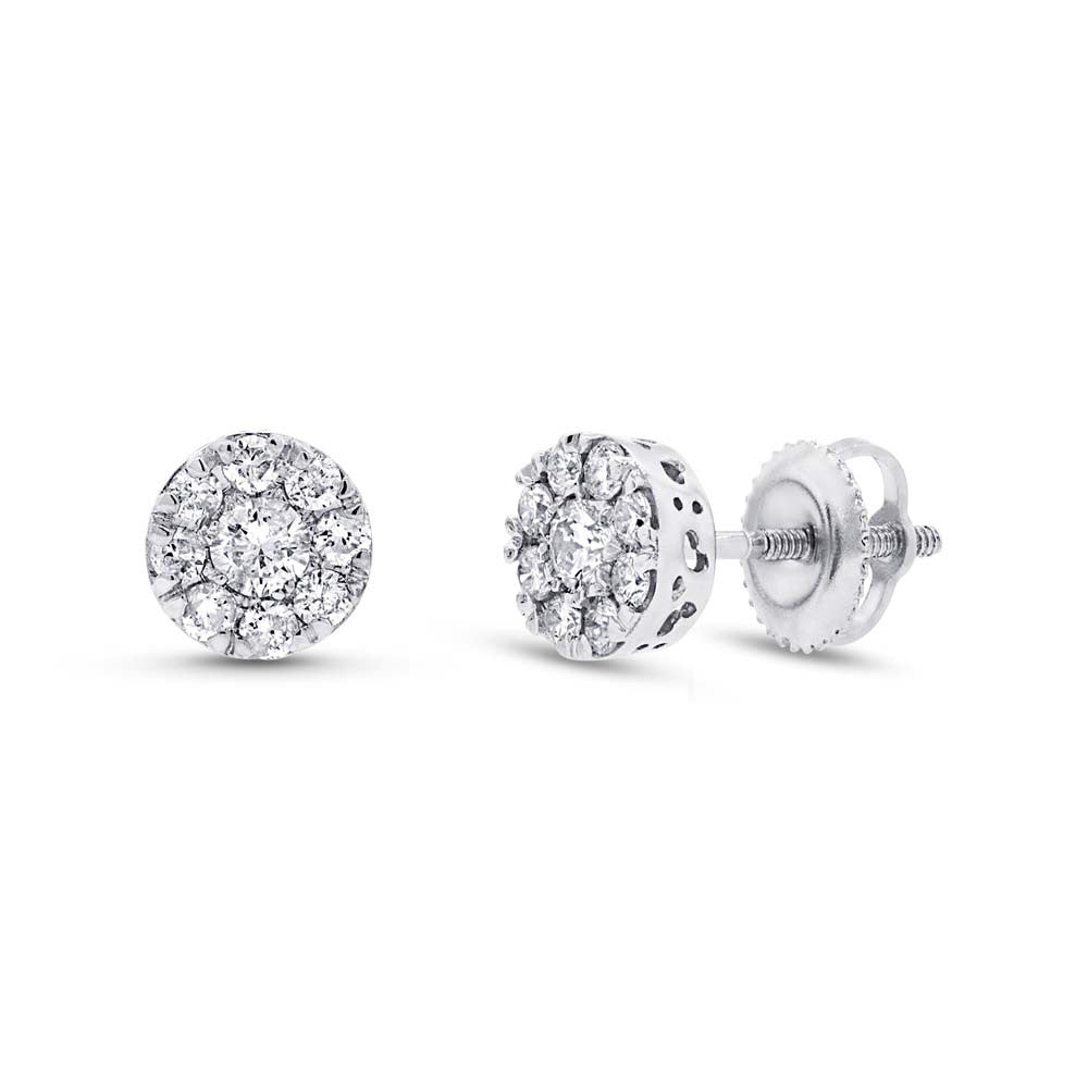 14 Karat gold cluster style studs with diamonds