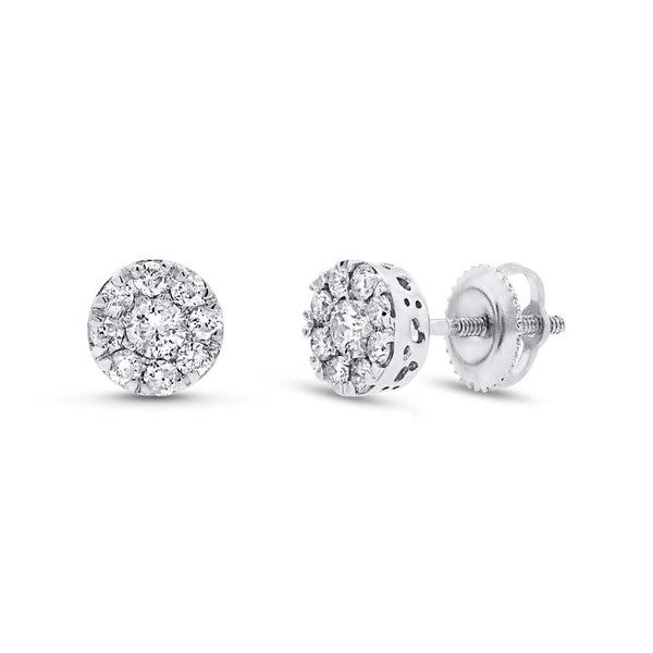 14 Karat gold cluster style studs with diamonds