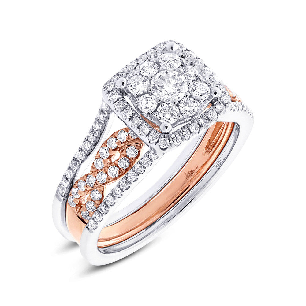 14 karat wedding ring with square halo