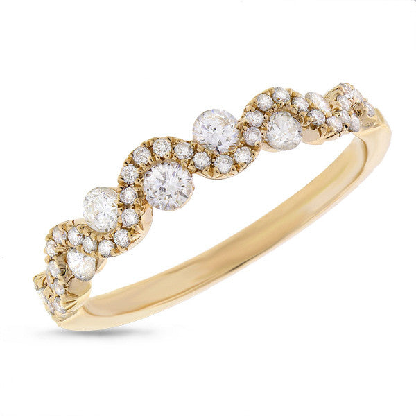 14 Karat white gold curvy with .50 carats round diamonds