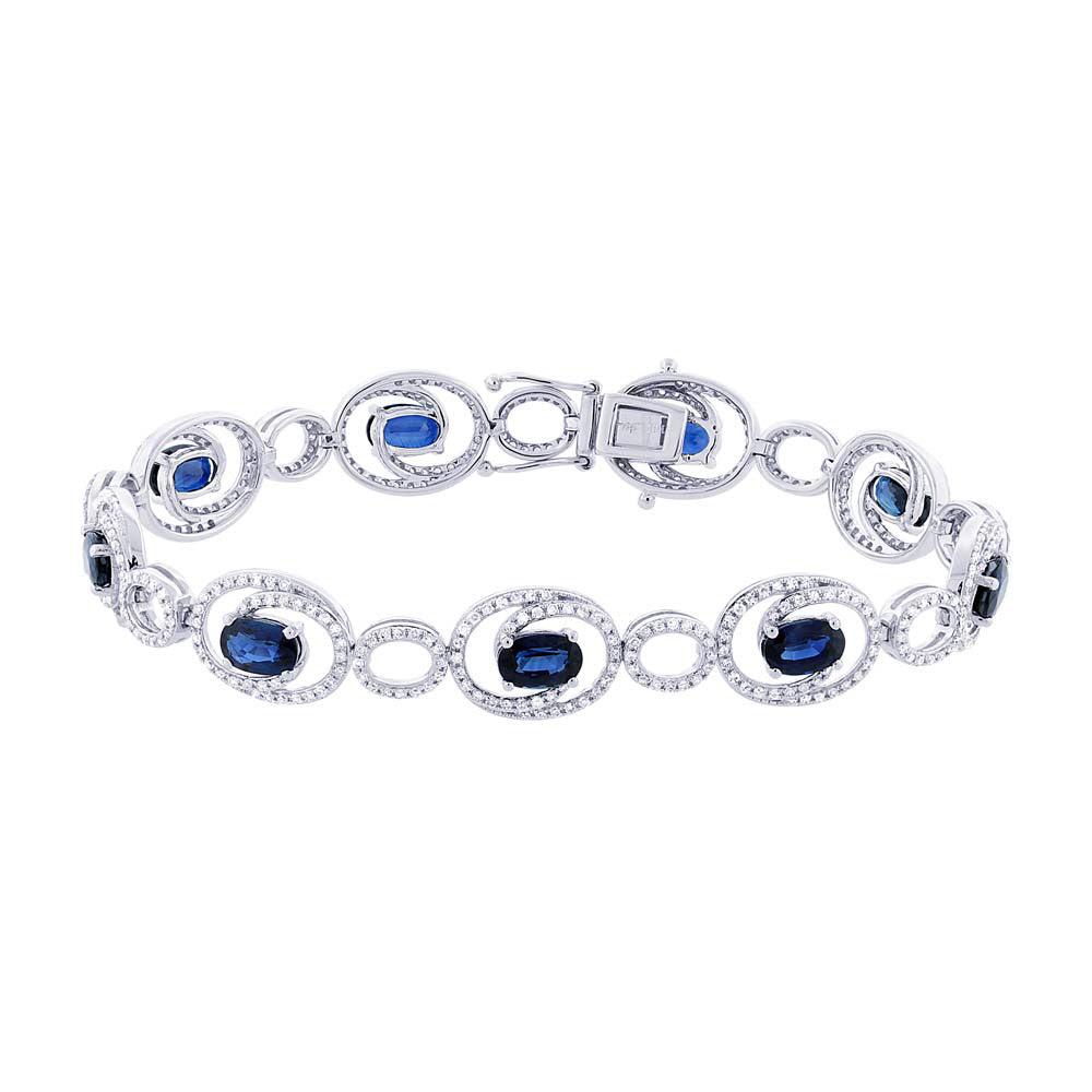 Bracelet with sapphires & diamonds in white gold.