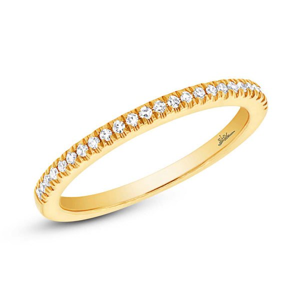 14 Karat white gold wedding band with pavet diamonds